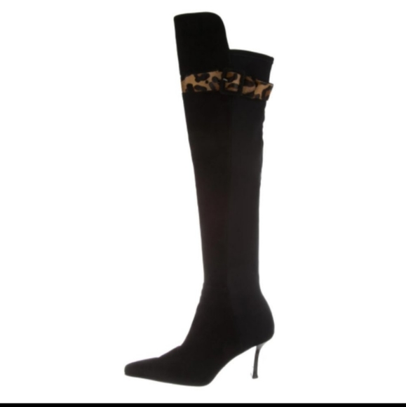 Stewart Weitzman suede black pull on boots NWT size 7 - Picture 2 of 4